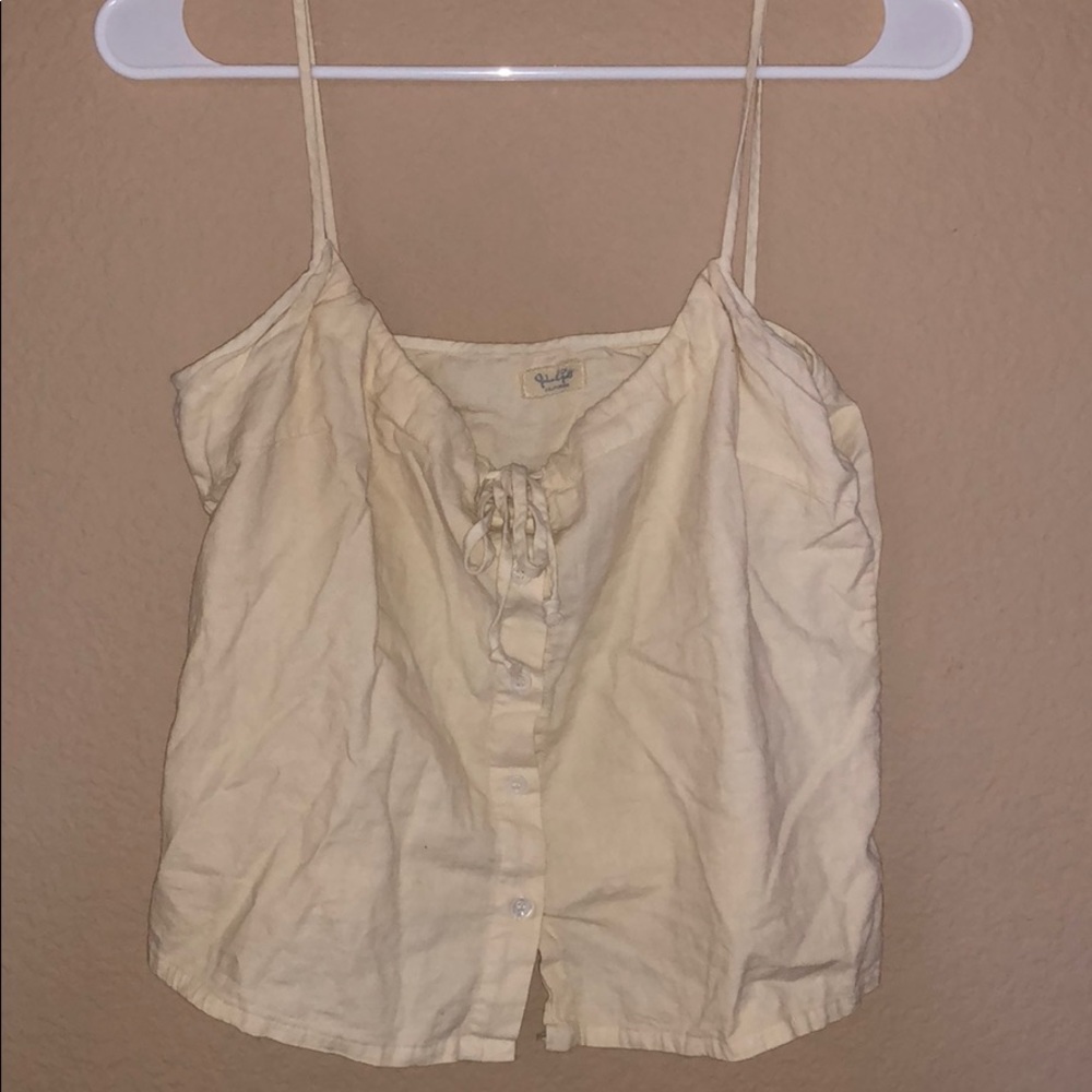 BRANDY MELVILLE JOHN GALT YELLOW BUTTON-UP TANK